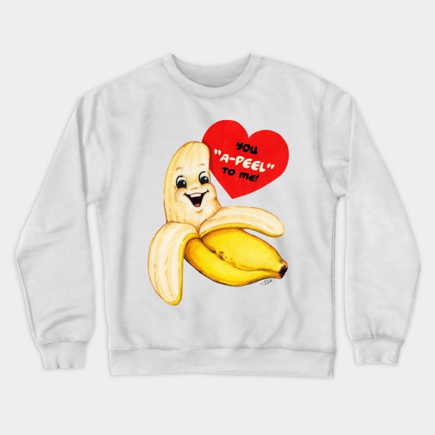 Valentine Banana Crewneck Sweatshirt by KellyGilleran